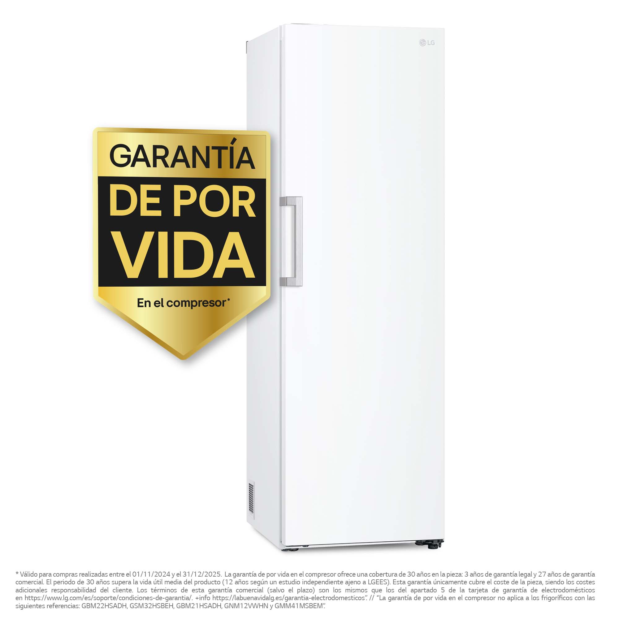 Frigorífico 1 puerta LG 186 cm, 386 l , DoorCooling, blanco - GLT51SWGSZ Blanco-2