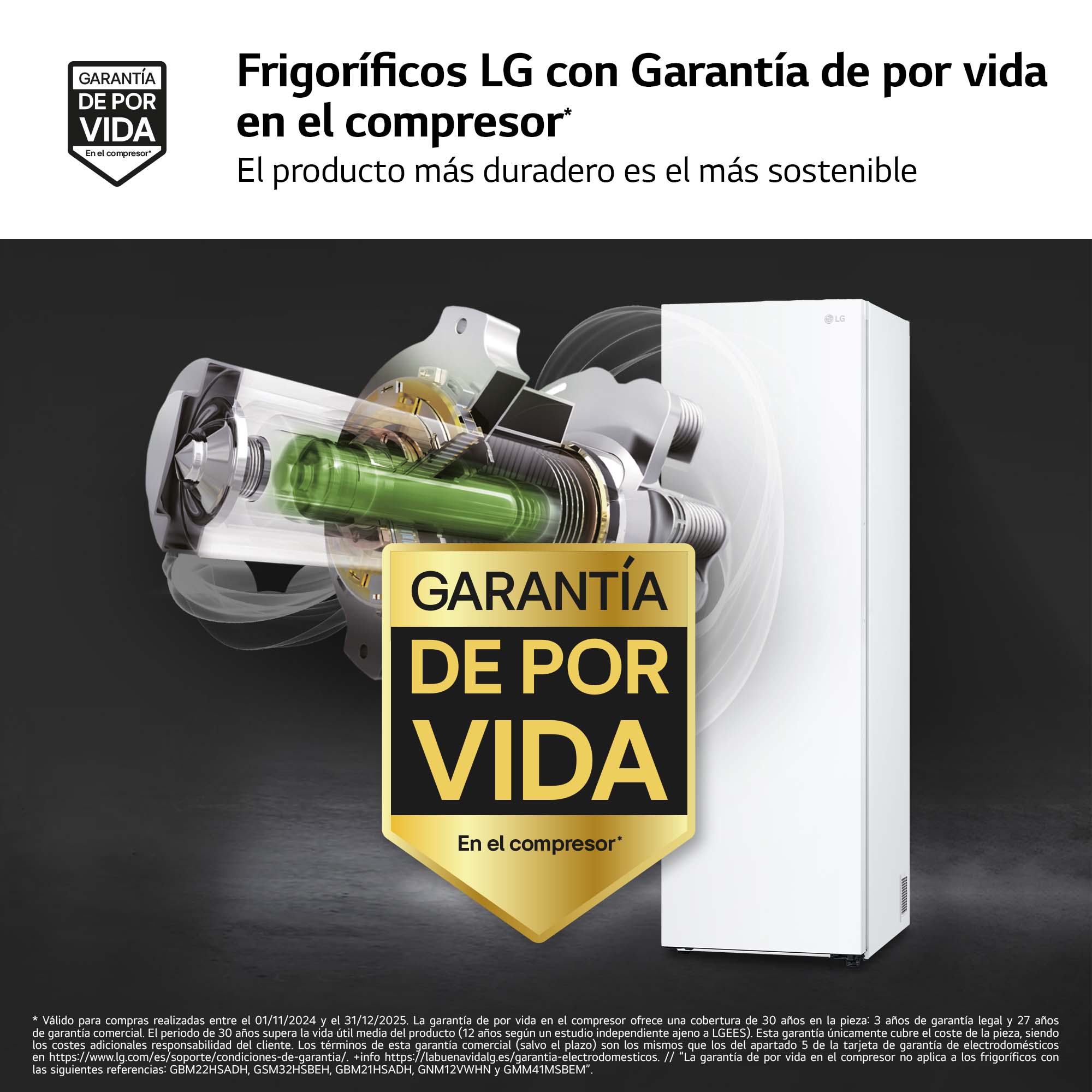 Frigorífico 1 puerta LG 186 cm, 386 l , DoorCooling, blanco - GLT51SWGSZ Blanco-5