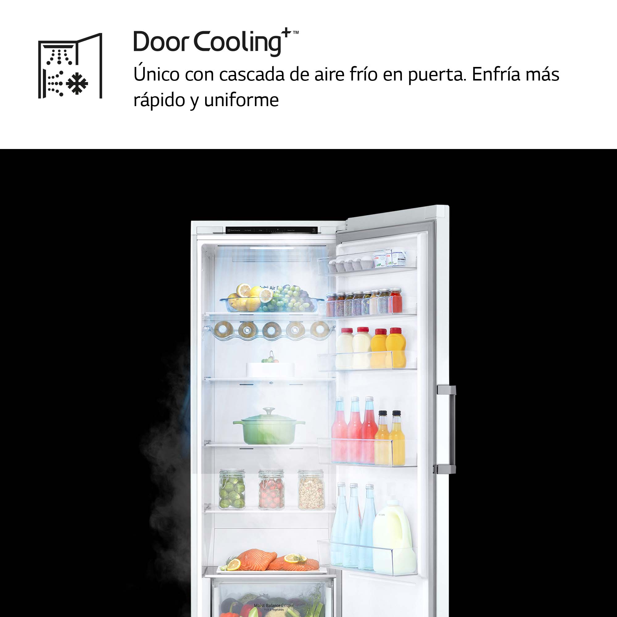 Frigorífico 1 puerta LG 186 cm, 386 l , DoorCooling, blanco - GLT51SWGSZ Blanco-6