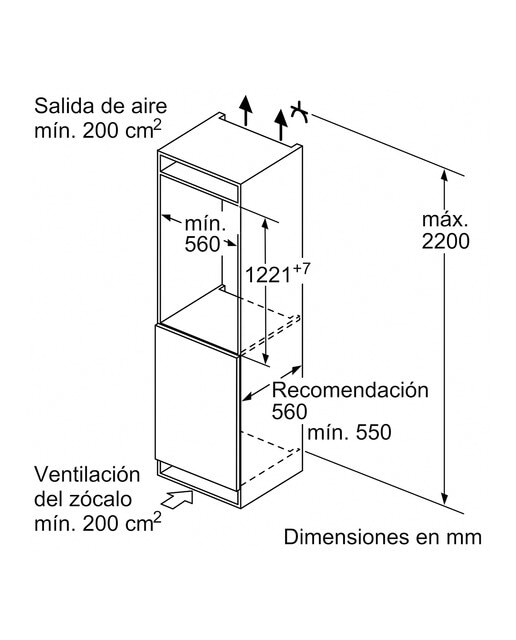 Frigorífico Encastrável Bosch KIR41VFE0 com Refrigeração Super 6