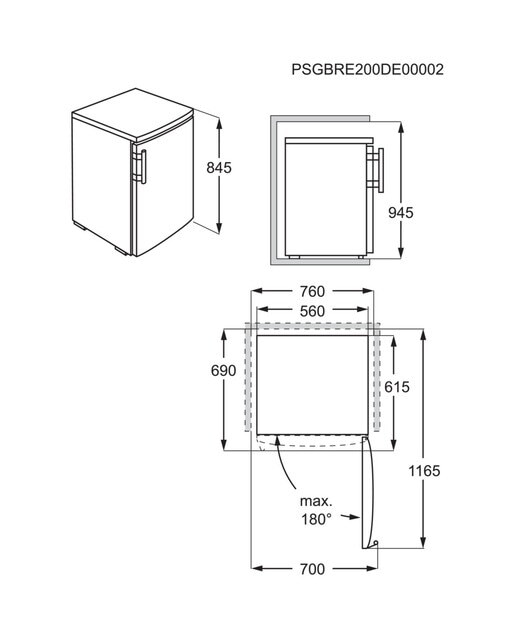 Frigorífico de 1 Porta AEG Serie 5000 RTB411E1AW OptiSpace e de 84,5 cm - Branco Branco-3