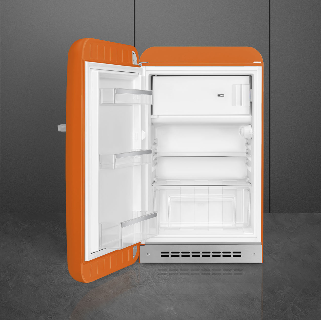 Frigorífico de 1 Porta Smeg Anni 50 FAB10LOR6 Estático com Dobradiças à Esquerda e de 97 cm - Laranja Polido Laranja-2
