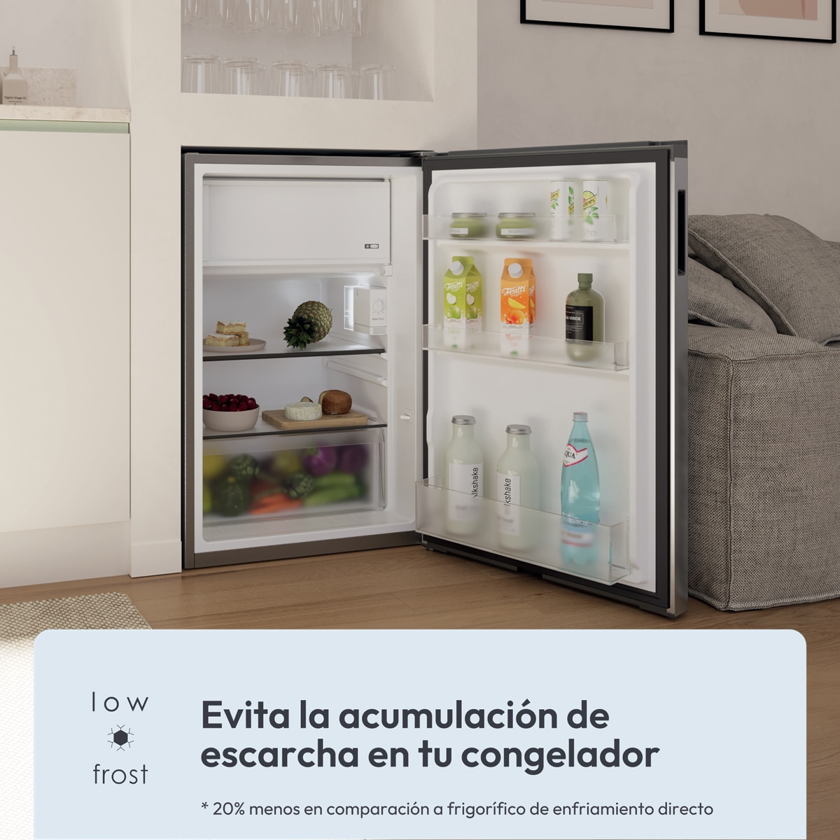 Frigorífico mini Candy con control mecánico - CNOQ2S58EX Inox-8