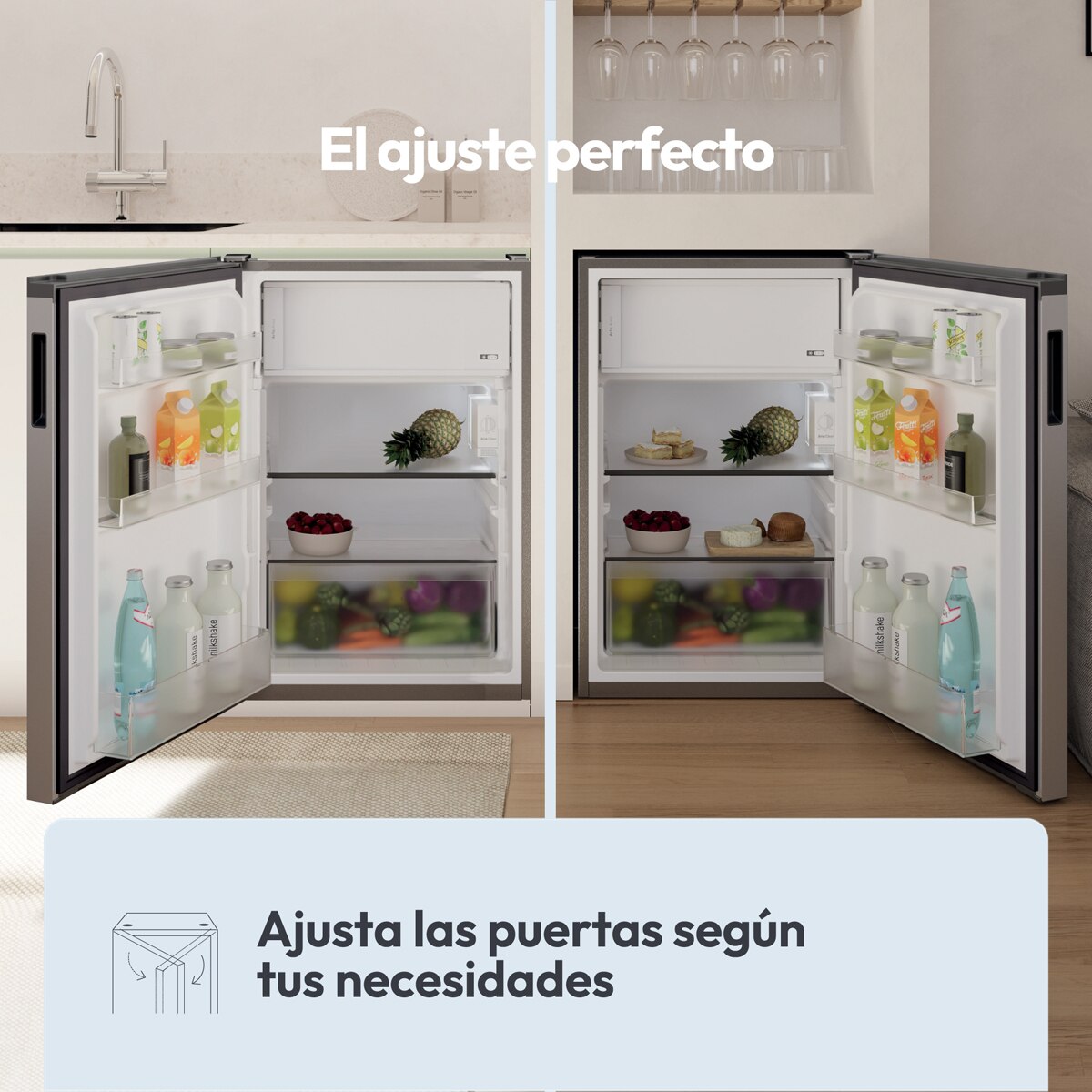 Frigorífico mini Candy con control mecánico - CNOQ2S58EX Inox-9