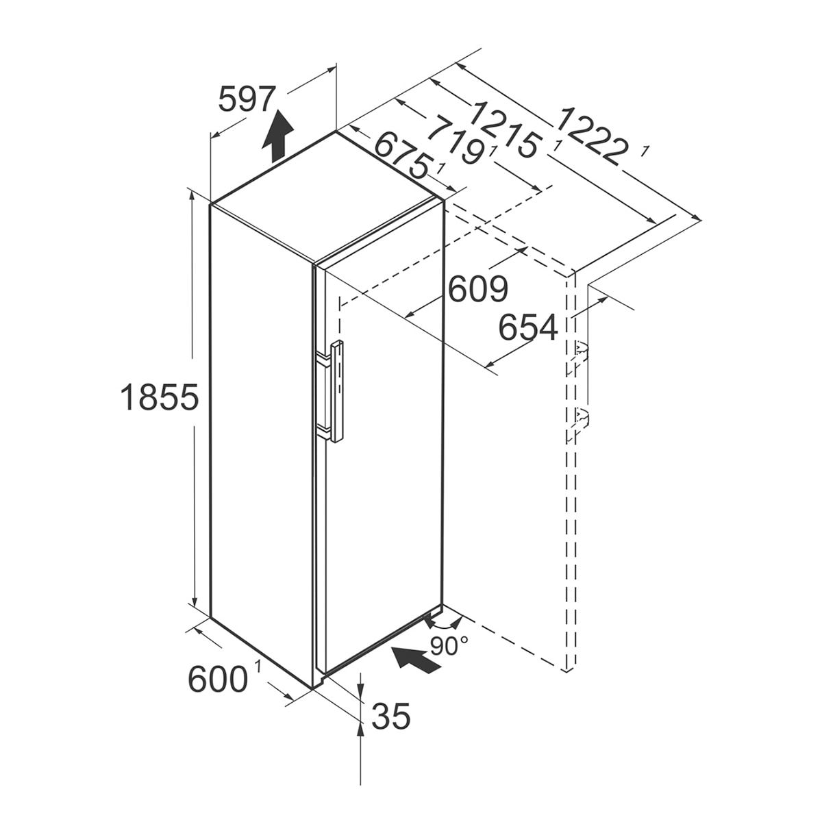 Frigorífico de 1 Porta Liebherr SRsdd5230 EasyFresh de 185,5 cm - Prata Aço Inox Inox-2