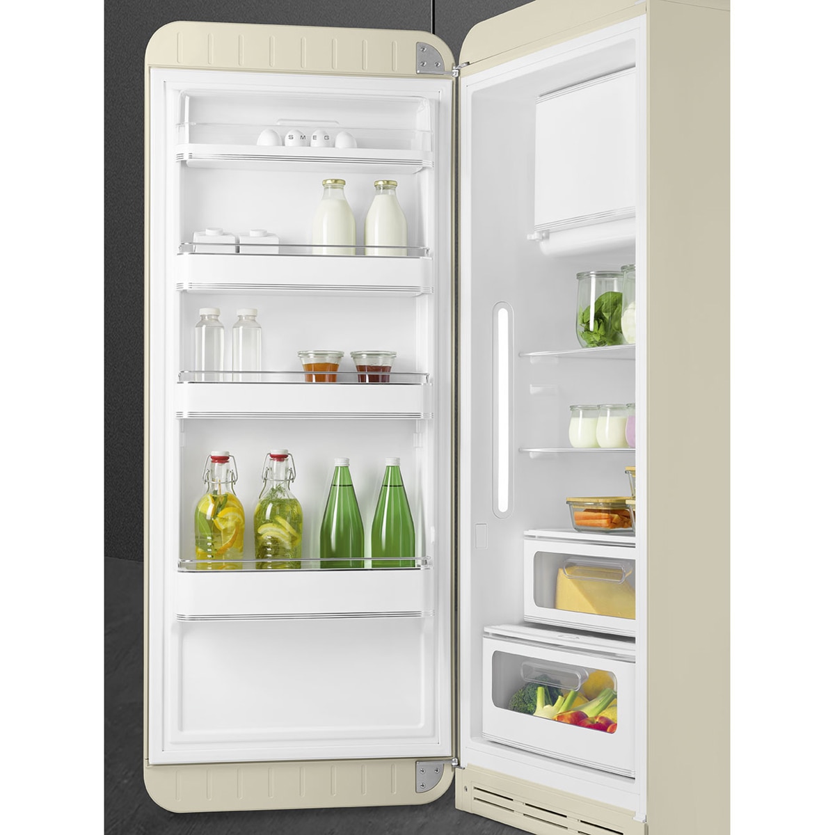 Frigorífico 1 puerta Smeg, Compresor Inverter, 270 litros, Crema , apertura a la izquierda - FAB28LCR6 Crema-3