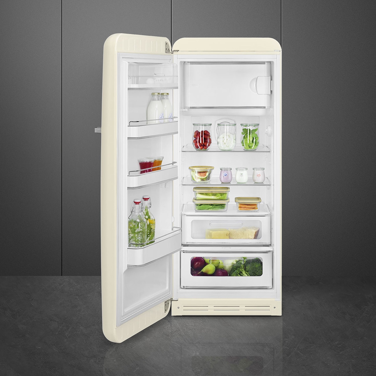 Frigorífico 1 puerta Smeg, Compresor Inverter, 270 litros, Crema , apertura a la izquierda - FAB28LCR6 Crema-4