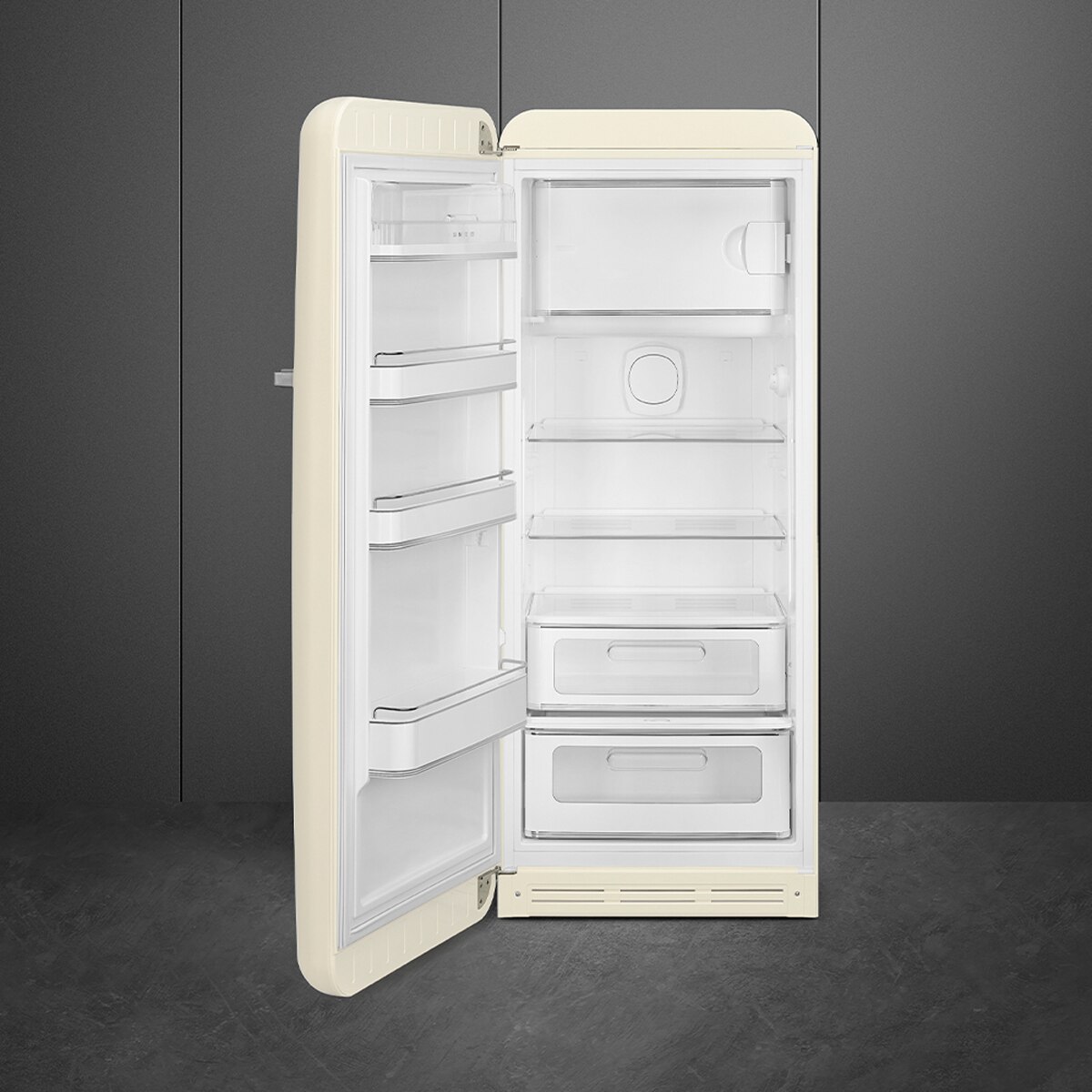 Frigorífico 1 puerta Smeg, Compresor Inverter, 270 litros, Crema , apertura a la izquierda - FAB28LCR6 Crema-6