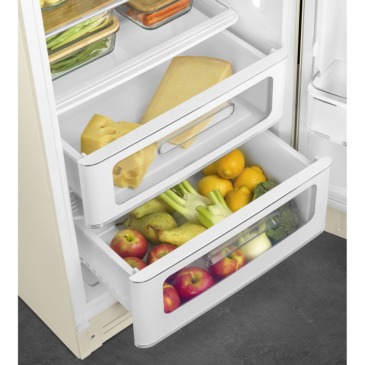 Frigorífico 1 puerta Smeg, Compresor Inverter, 270 litros, , apertura a la derecha - FAB28RCR6 - Crema Crema-18