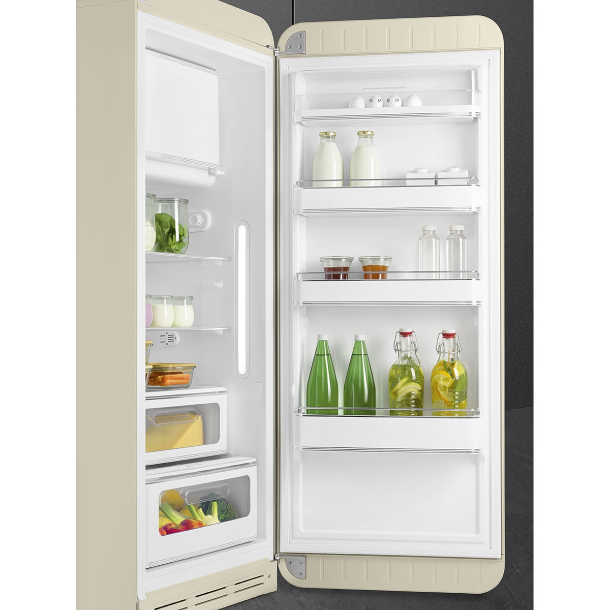 Frigorífico 1 puerta Smeg, Compresor Inverter, 270 litros, , apertura a la derecha - FAB28RCR6 - Crema Crema-19