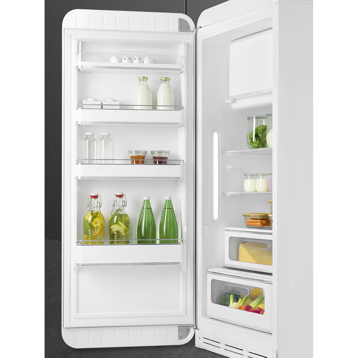 Frigorífico 1 puerta Smeg, Compresor Inverter, 270 litros, Blanco, apertura a la izquierda - FAB28LWH6 - Blanco Blanco-9