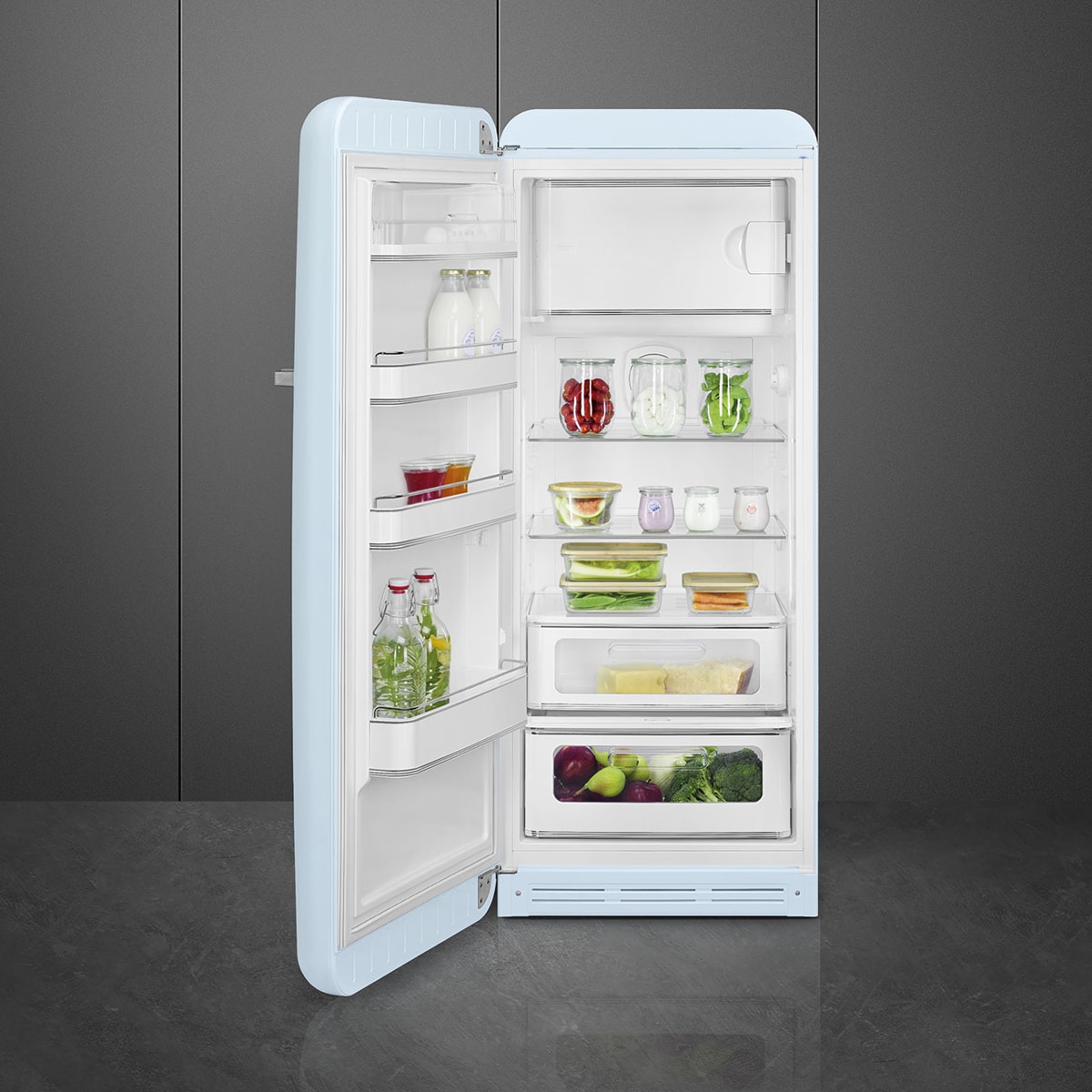 Frigorífico 1 puerta Smeg, Compresor Inverter, 270 litros, Azul, apertura a la izquierda - FAB28LPB6 Azul Cielo-3