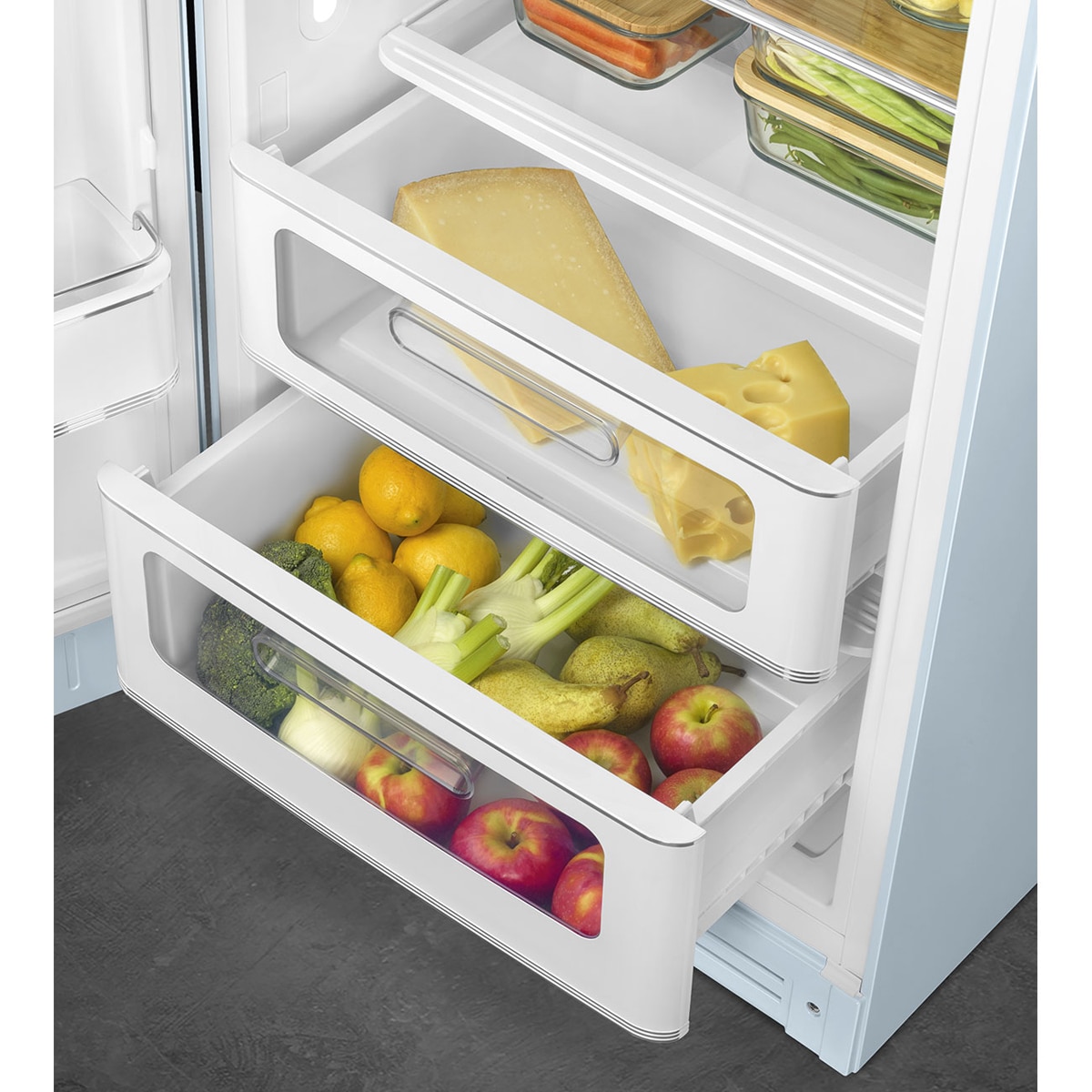 Frigorífico 1 puerta Smeg, Compresor Inverter, 270 litros, Azul, apertura a la izquierda - FAB28LPB6 Azul Cielo-8