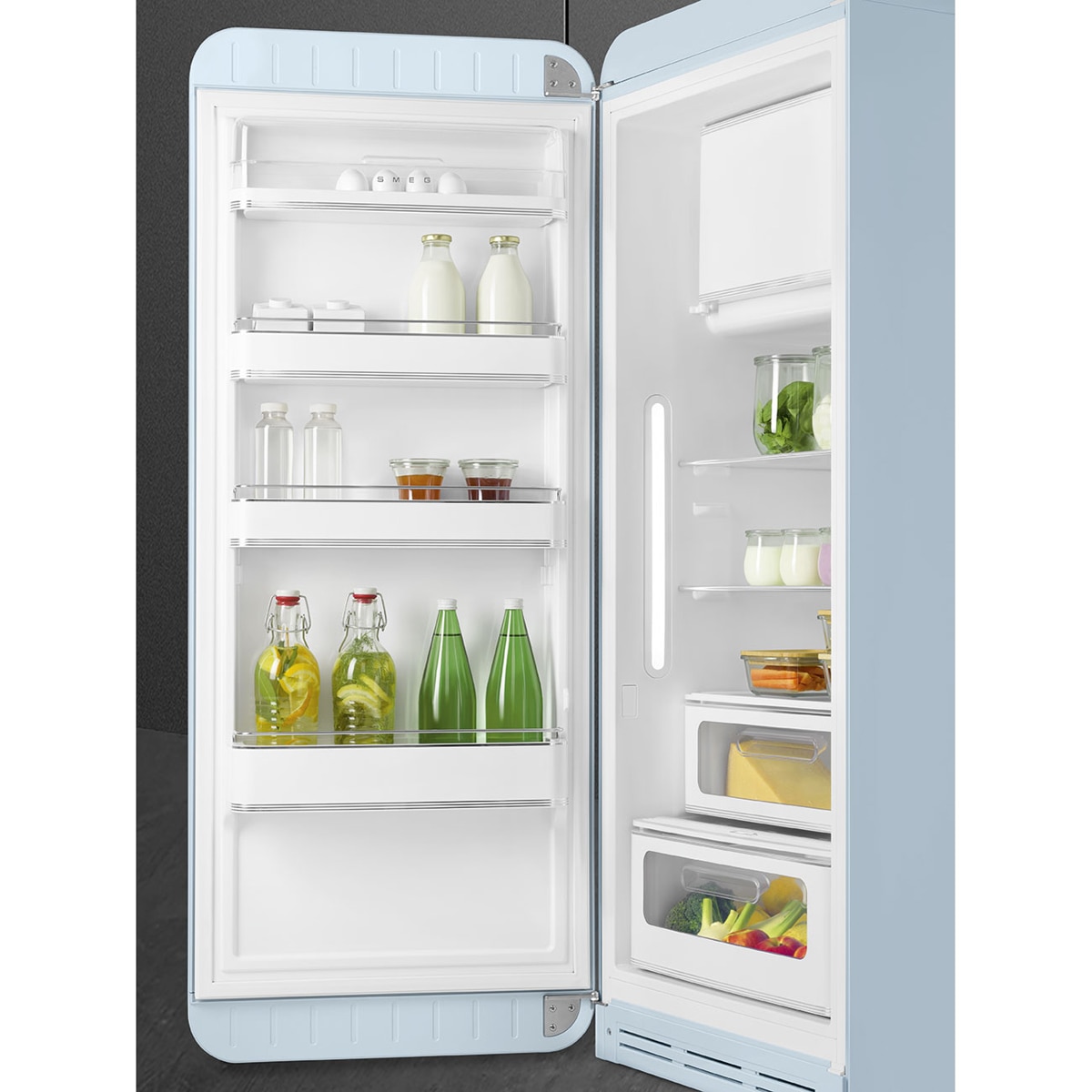 Frigorífico 1 puerta Smeg, Compresor Inverter, 270 litros, Azul, apertura a la izquierda - FAB28LPB6 Azul Cielo-9