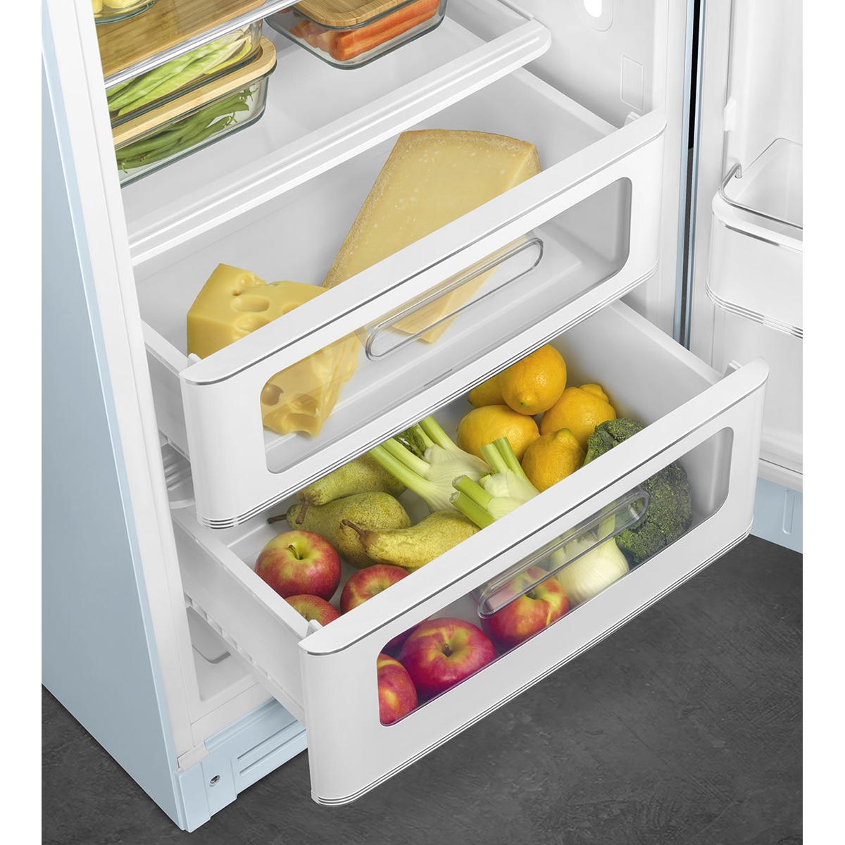 Frigorífico 1 puerta Smeg, Compresor Inverter, 270 litros, Azul, apertura a la derecha - FAB28RPB6 Azul Cielo-21