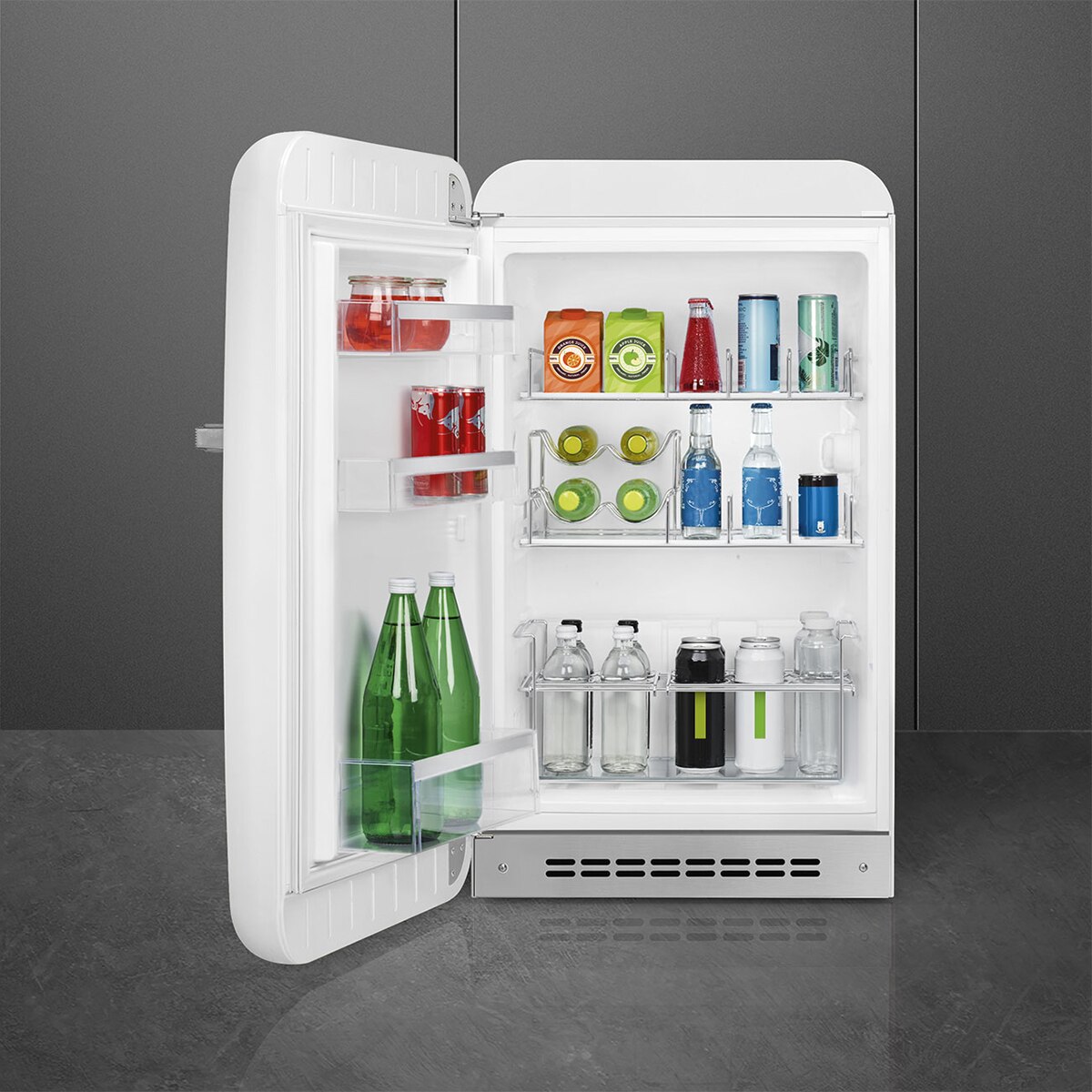 Frigorífico 1 puerta Smeg, Frío estático, 135 litros,  Blanco, apertura a la izquierda - FAB10HLWH6 Blanco-6