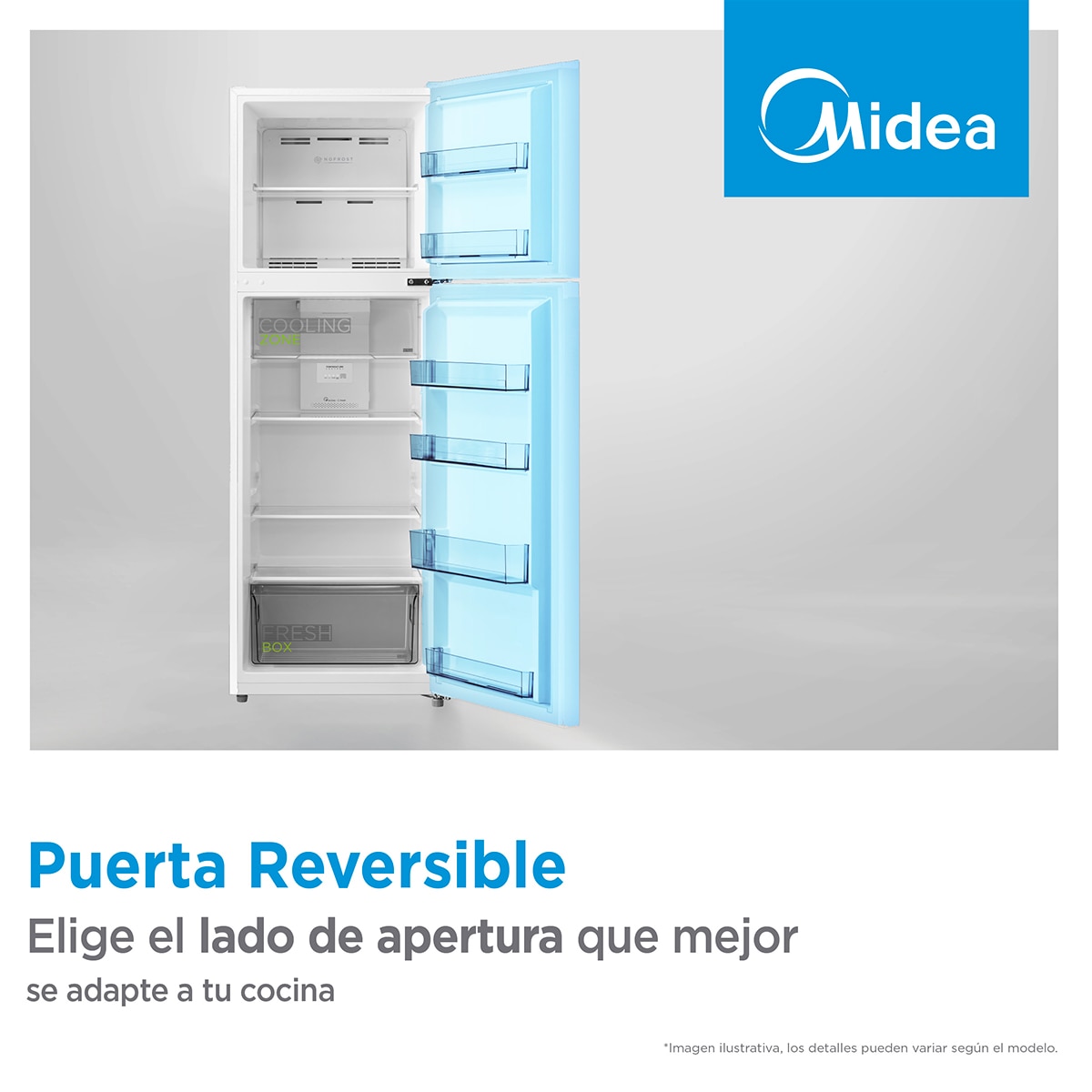 Frigorífico 1 puerta Midea sistema cíclico - MDRD86FGE01 Blanco-5