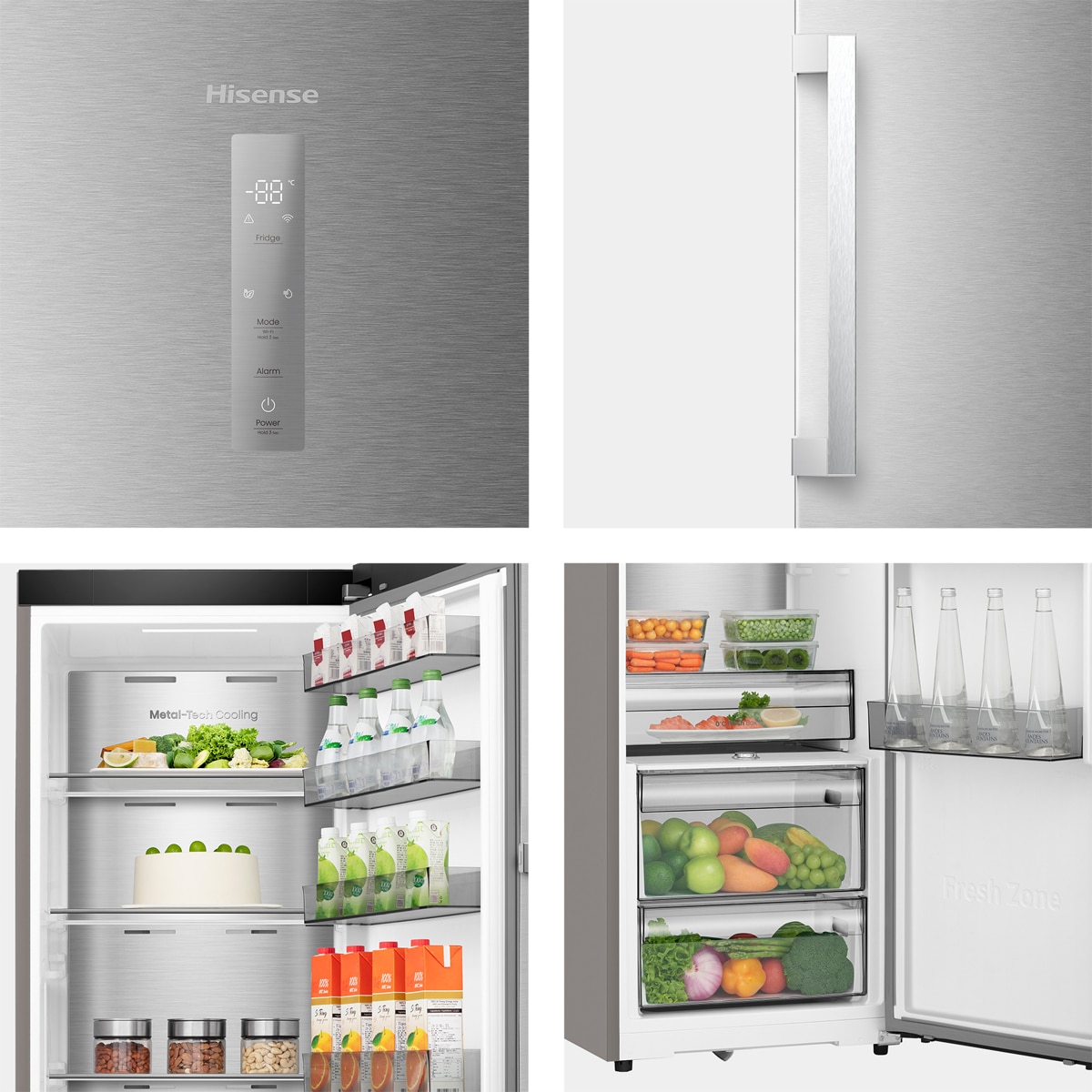 Frigorífico 1 puerta Hisense Kitchen Fit, Total No Frost - RL3K370SAIE1 Inox-13