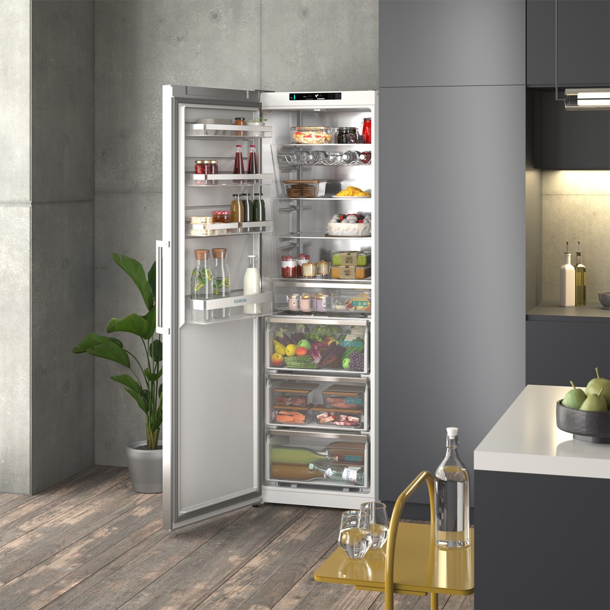 Frigorífico de 1 Porta Siemens KS36NVXCG Total No Frost Aço Antimarcas-3