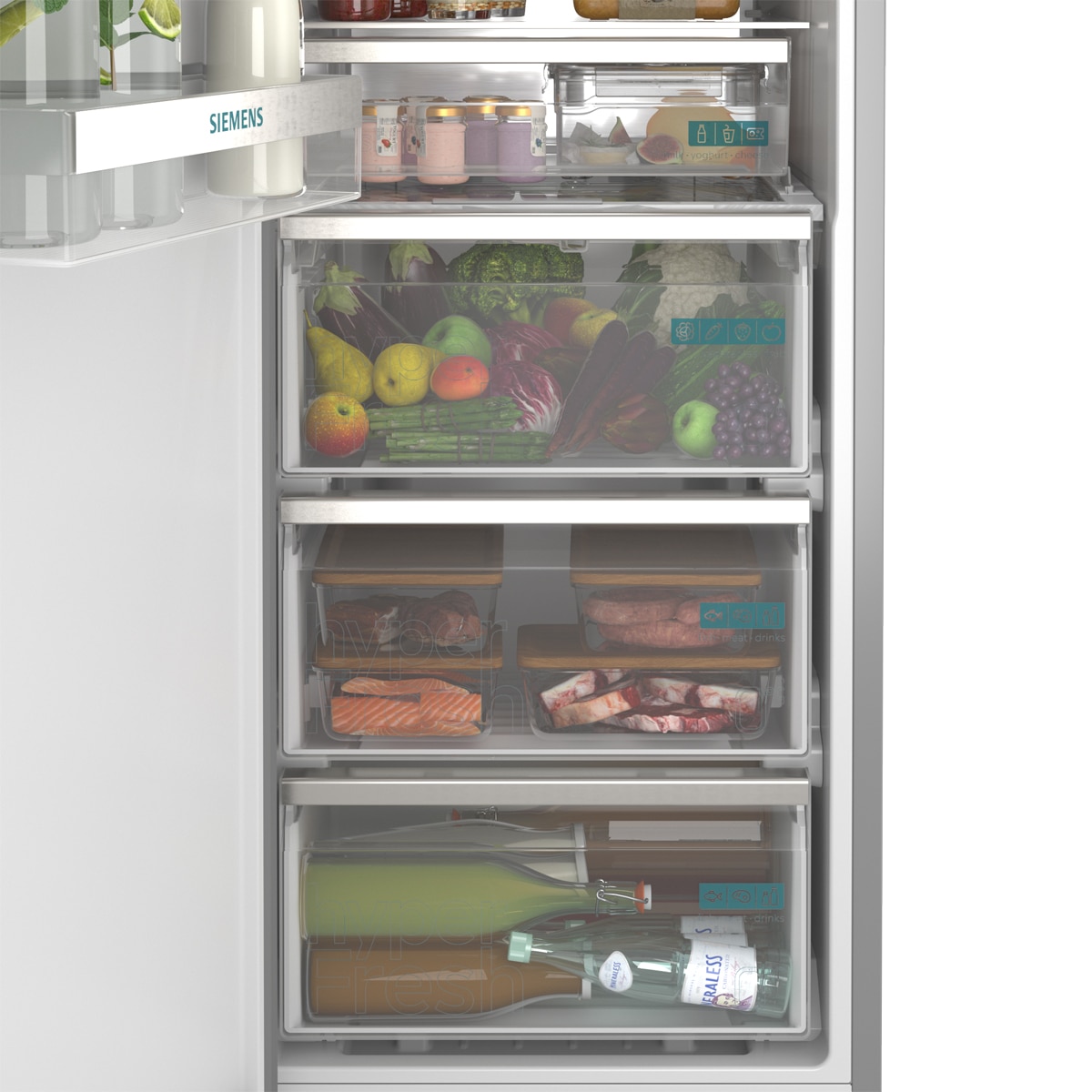 Frigorífico de 1 Porta Siemens KS36NVXCG Total No Frost Aço Antimarcas-7