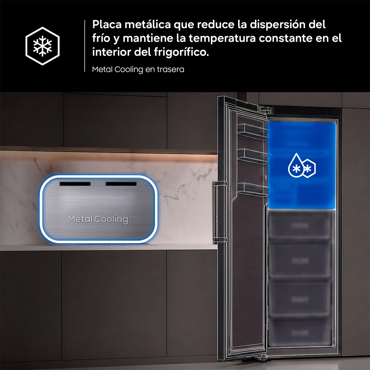 Frigorífico 1 Puerta Samsung Bespoke AI 186cm 382L Clase C Grafito RR70H39DCFEF Grafito-6