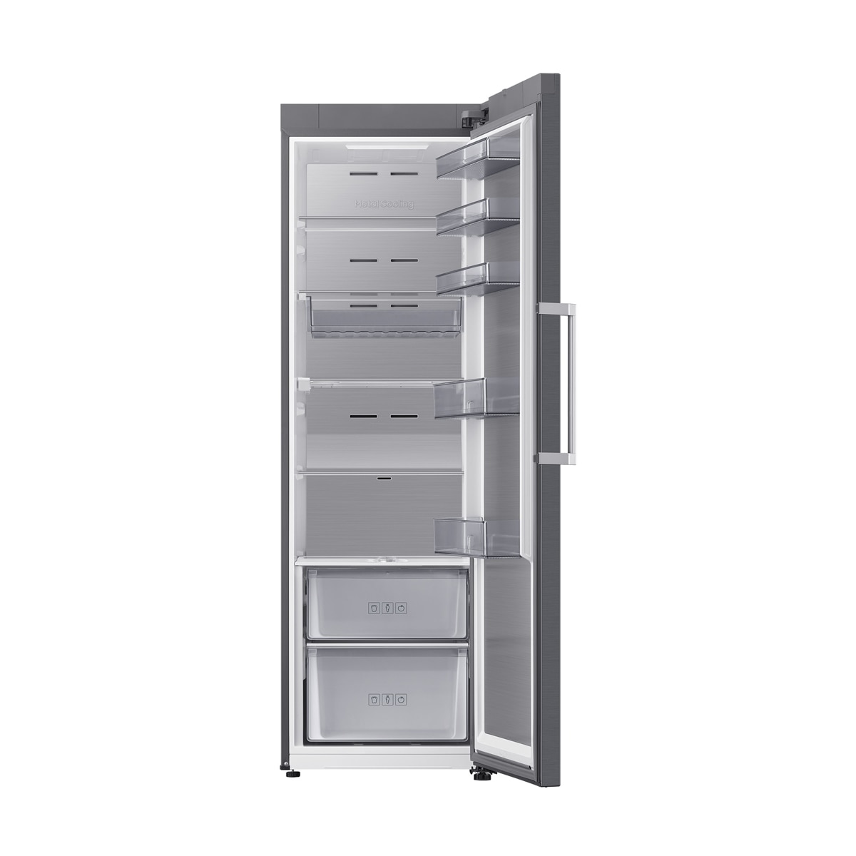 Frigorífico 1 Puerta Samsung Bespoke AI 186cm 387L Clase D Inox RR70H39CDTEF Inox-17