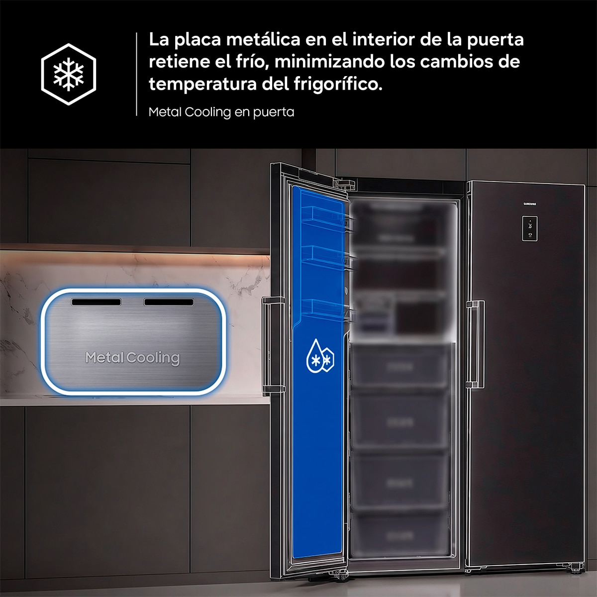 Frigorífico 1 Puerta Samsung Bespoke AI 186cm 387L Clase E Blanco RR70H39FEVEF - Blanco Blanco-7