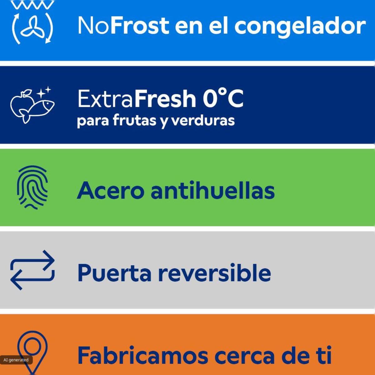 Frigorífico 1 puerta, Balay, NoFrost, 3FFD563ME - Acero mate antihuellas Acero mate antihuellas-11