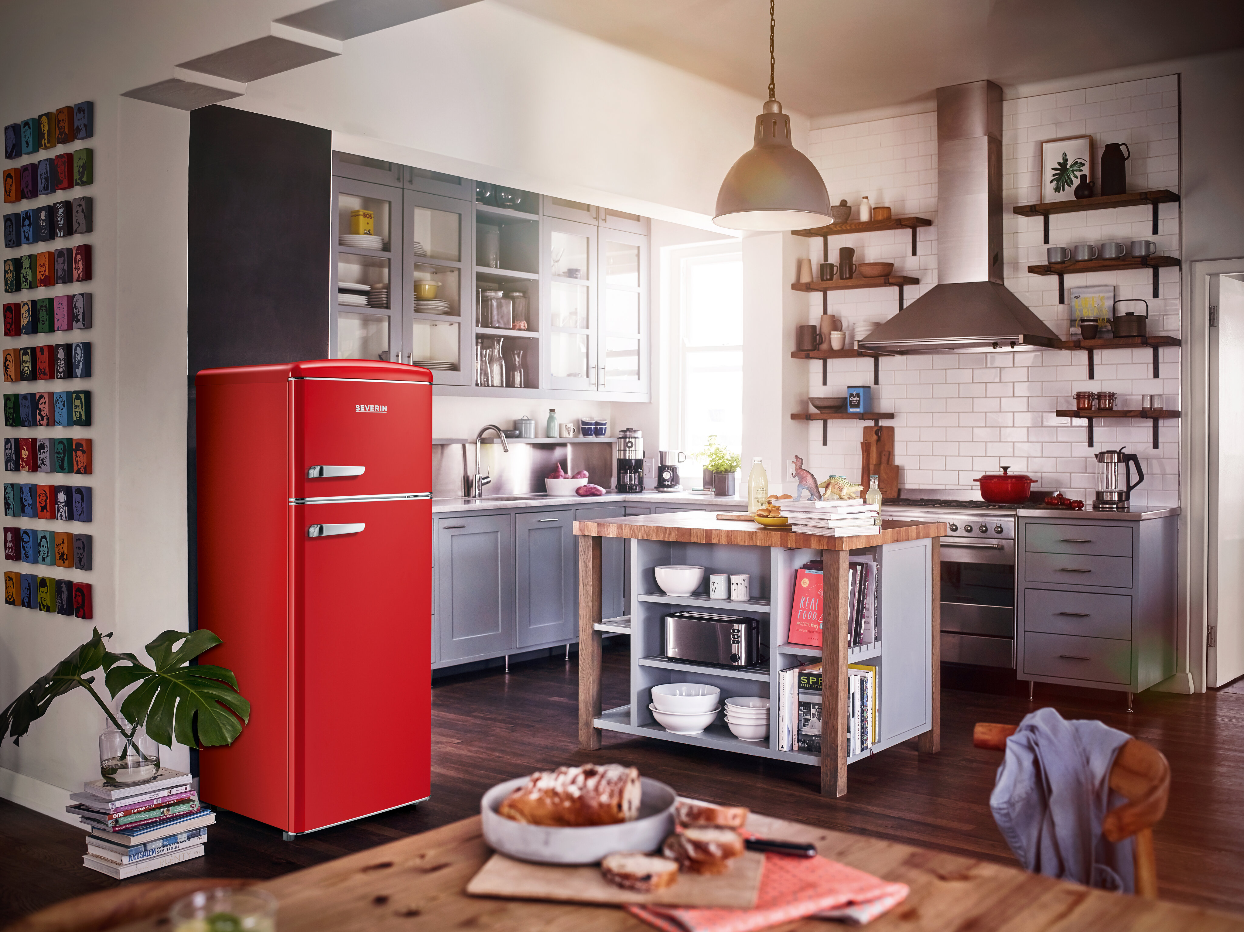 Frigorífico de 2 Portas Severin Retro RKG8930 e de 144 cm - Vermelho Vermelho-3
