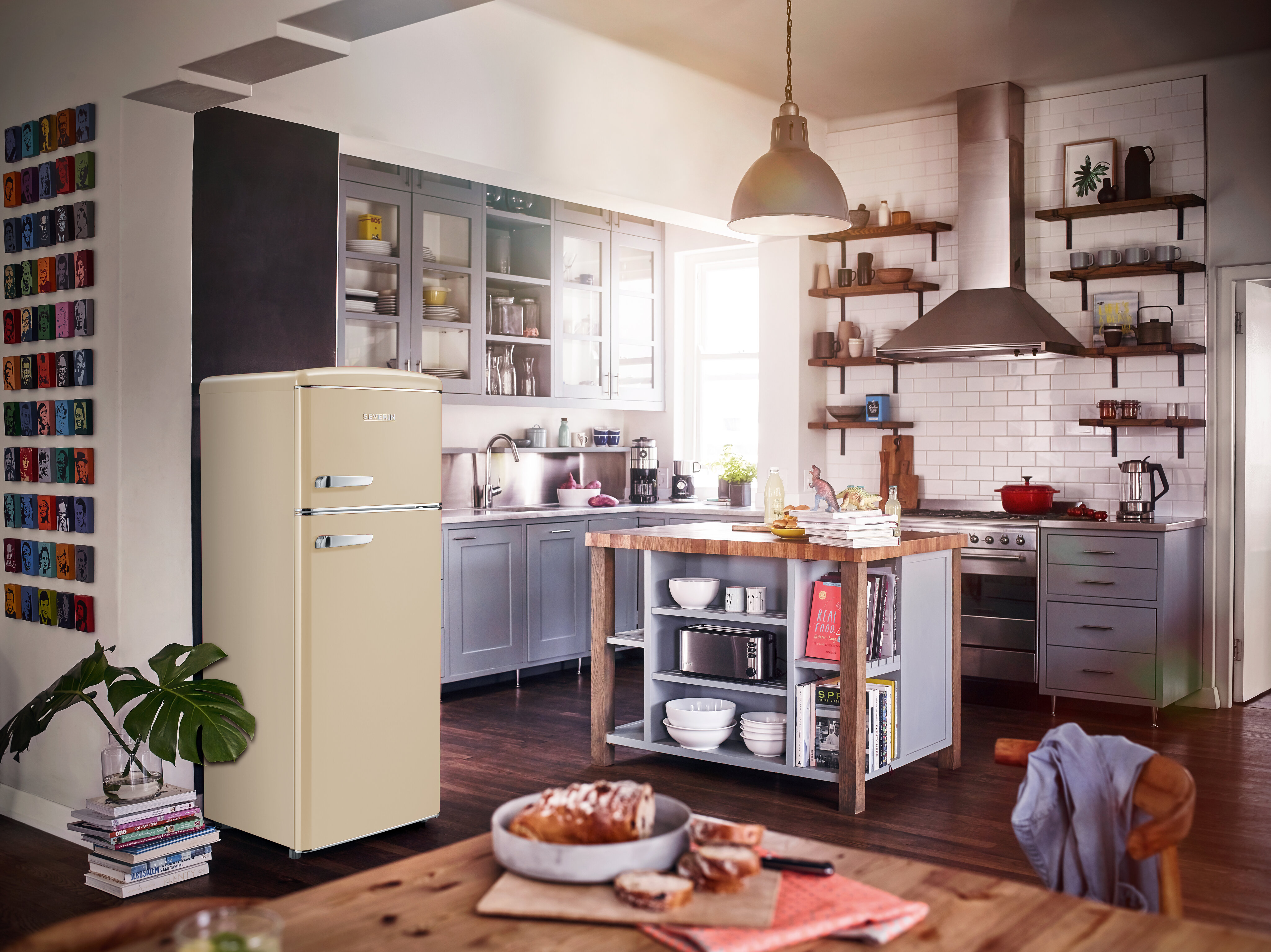 Frigorífico de 2 Portas Severin Retro RKG8933 e de 144 cm - Creme Creme-3