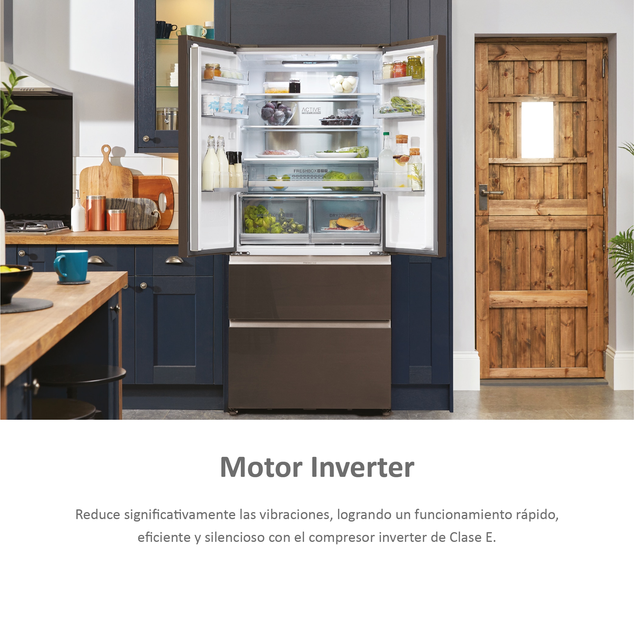 Frigorífico americano Haier Total No Frost, FD 83 Series 7 - HB18FGSAAA Cristal inox-5