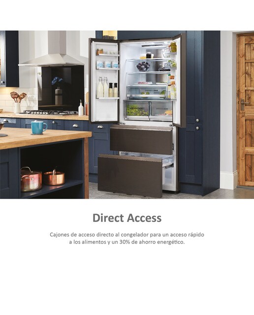 Frigorífico americano Haier Total No Frost, FD 83 Series 7 - HB18FGSAAA Cristal inox-7