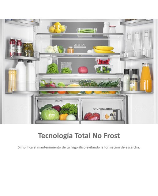 Frigorífico americano Haier Total No Frost, FD 83 Series 7 - HB18FGSAAA Cristal inox-10