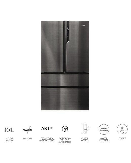 Frigorífico Americano Haier de 4 Portas FD 100 Série 7 HB26FSNAAA No Frost e de 190 cm - Iconic Black Preto-4