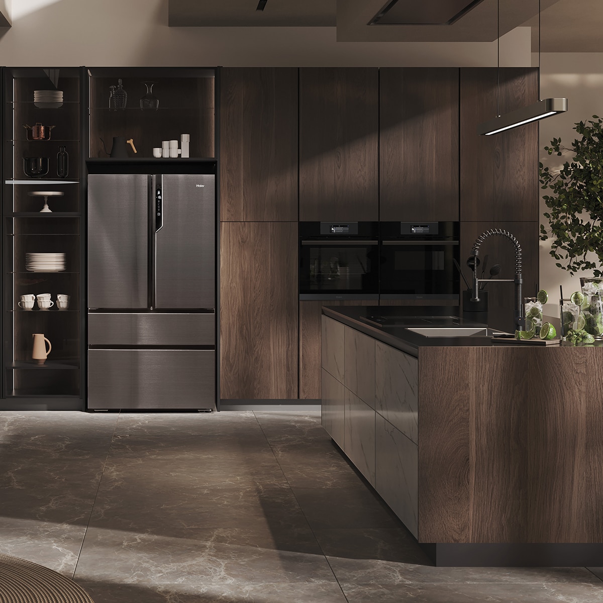 Frigorífico americano Haier 4 puertas - FD 100 Series 7 - HB26FSNAAA Negro-12