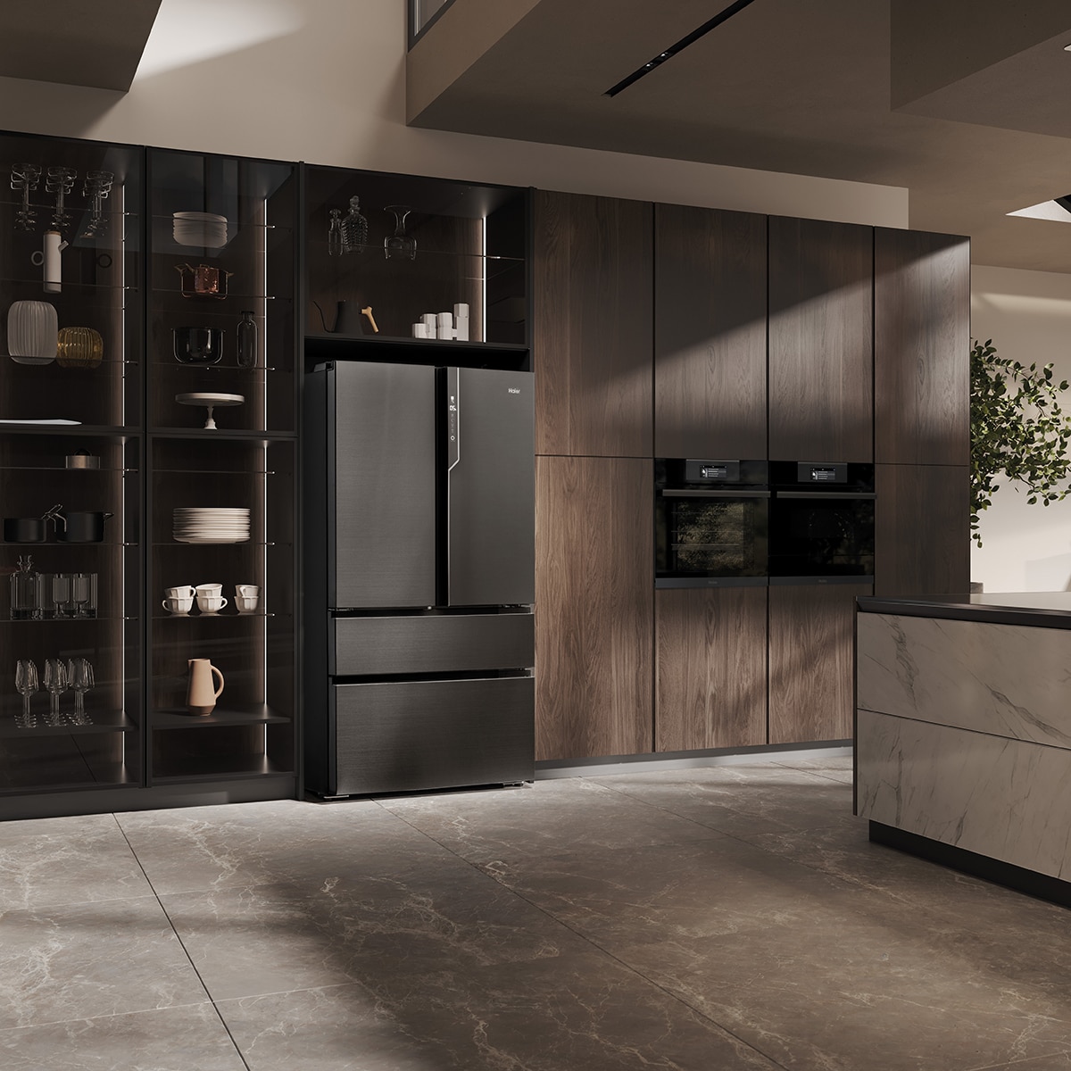 Frigorífico americano Haier 4 puertas - FD 100 Series 7 - HB26FSNAAA Negro-13