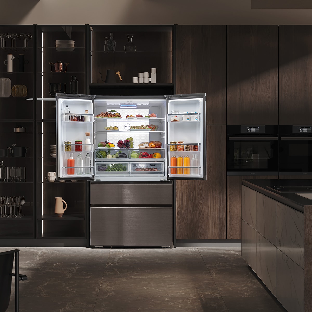 Frigorífico Americano Haier de 4 Portas FD 100 Série 7 HB26FSNAAA No Frost e de 190 cm - Iconic Black Preto-14