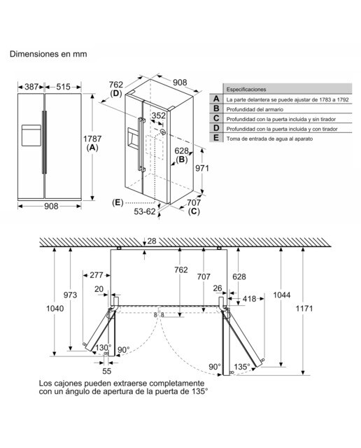 Frigorífico americano Siemens No Frost - Dispensador - KA93DAIEP. . - Inox antihuellas Inox antihuellas-5
