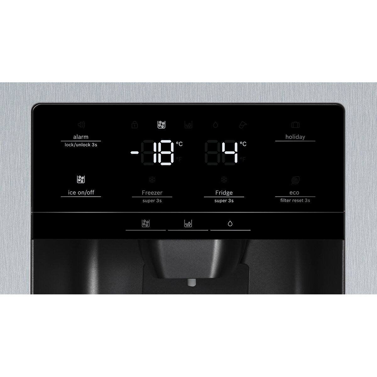 Frigorífico americano Bosch No Frost - Dispensador - KAG93AIEP Acero Inox-3