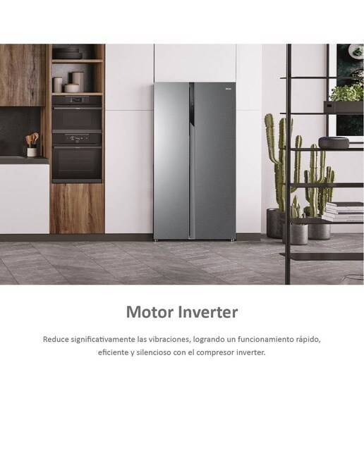 Frigorífico americano Haier Total No Frost - SBS 90 Series 3 - HSR3918ENPG Silver-5