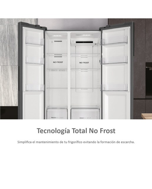 Frigorífico americano Haier Total No Frost - SBS 90 Series 3 - HSR3918ENPG Silver-6