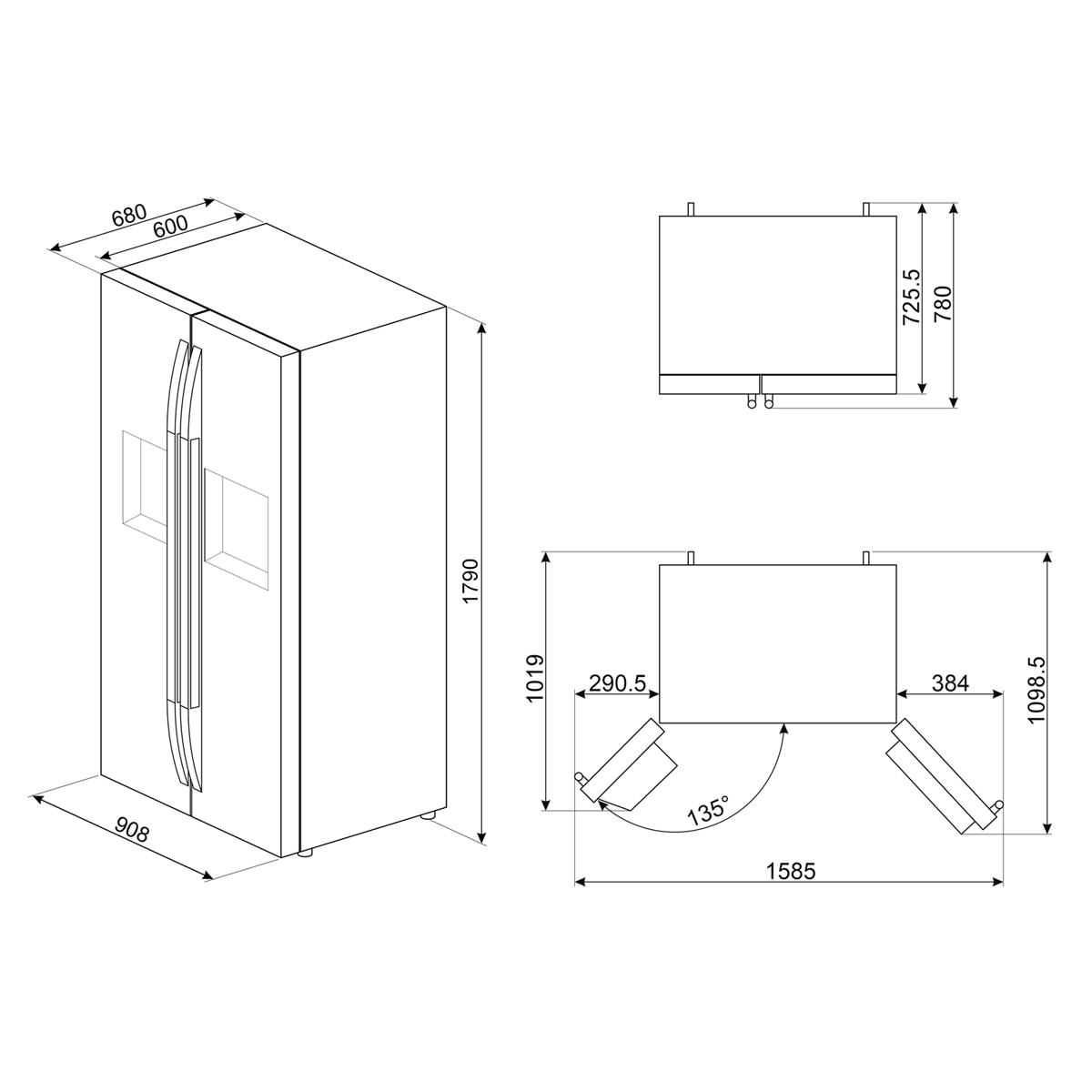 Frigorífico Americano Smeg,  No Frost, 580 litros - SBS63XDE LookInox-4