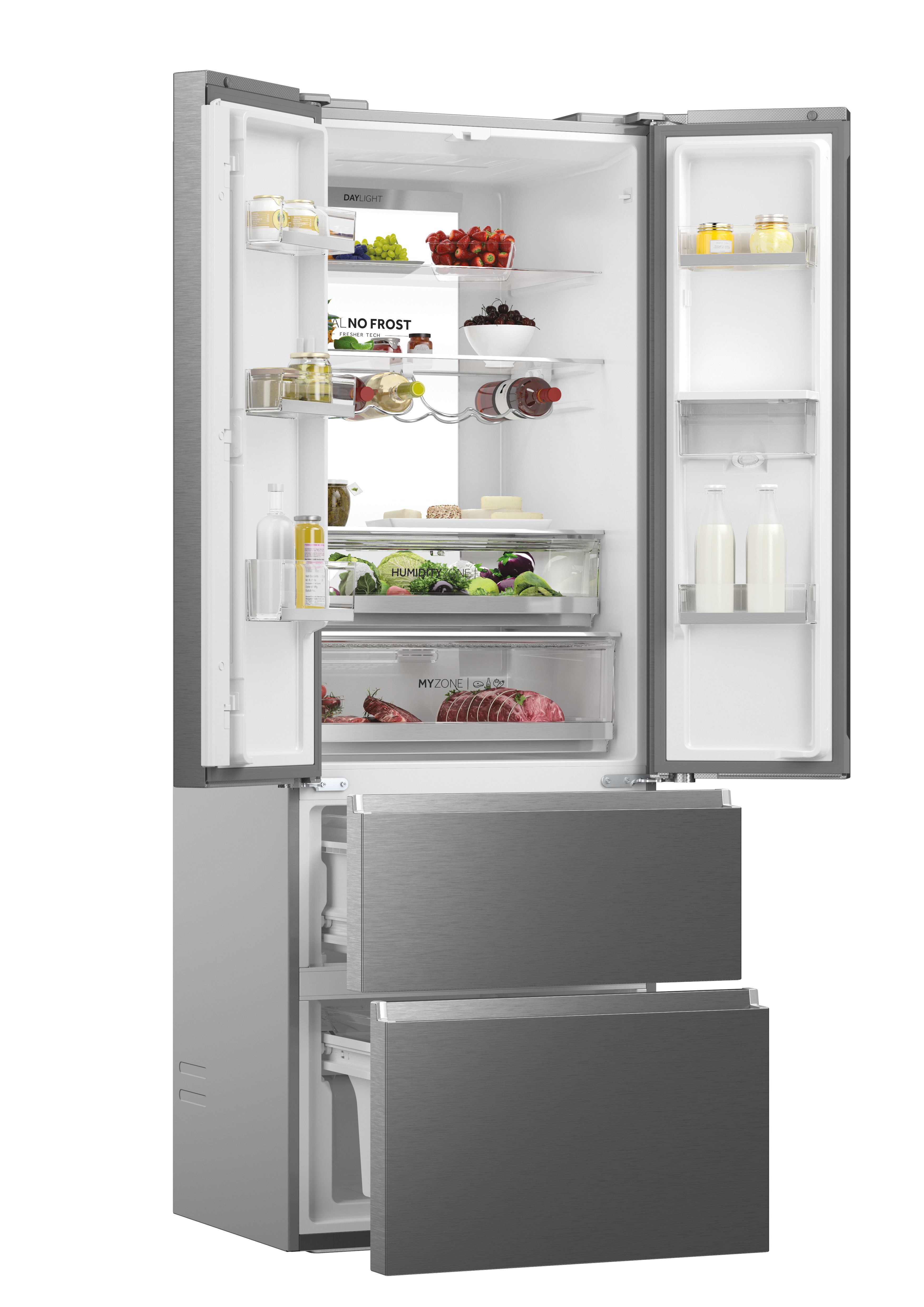Frigorífico Americano Haier FD 70 Series 7 HFW7720EWMP de 4 Portas, No Frost, Wifi, com Dispensador e de 200,6 cm - Cinzento Inox-2