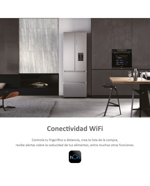 Frigorífico Americano Haier FD 70 Series 7 HFW7720EWMP de 4 Portas, No Frost, Wifi, com Dispensador e de 200,6 cm - Cinzento Inox-7