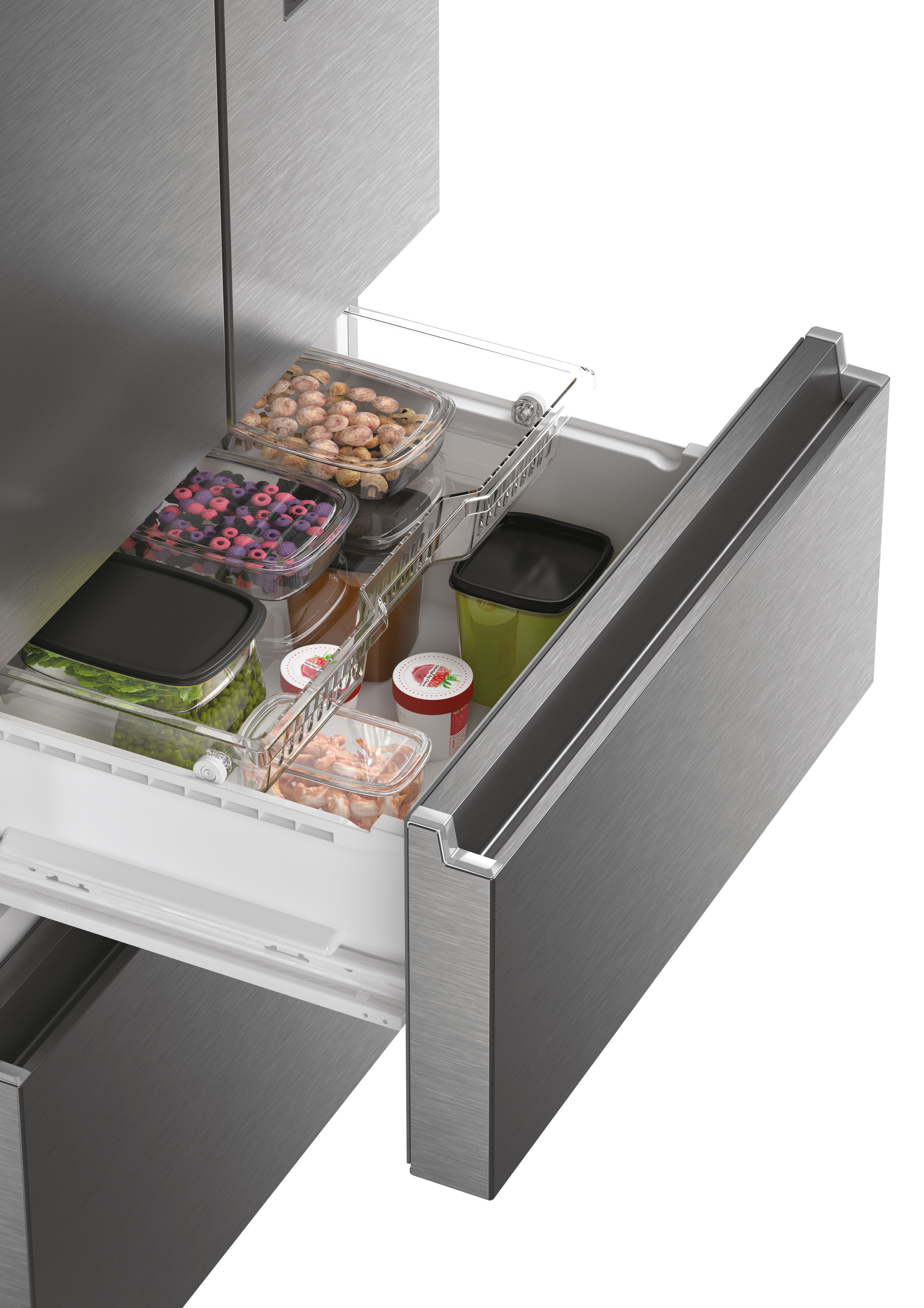 Frigorífico Americano Haier FD 70 Series 7 HFW7720EWMP de 4 Portas, No Frost, Wifi, com Dispensador e de 200,6 cm - Cinzento Inox-14