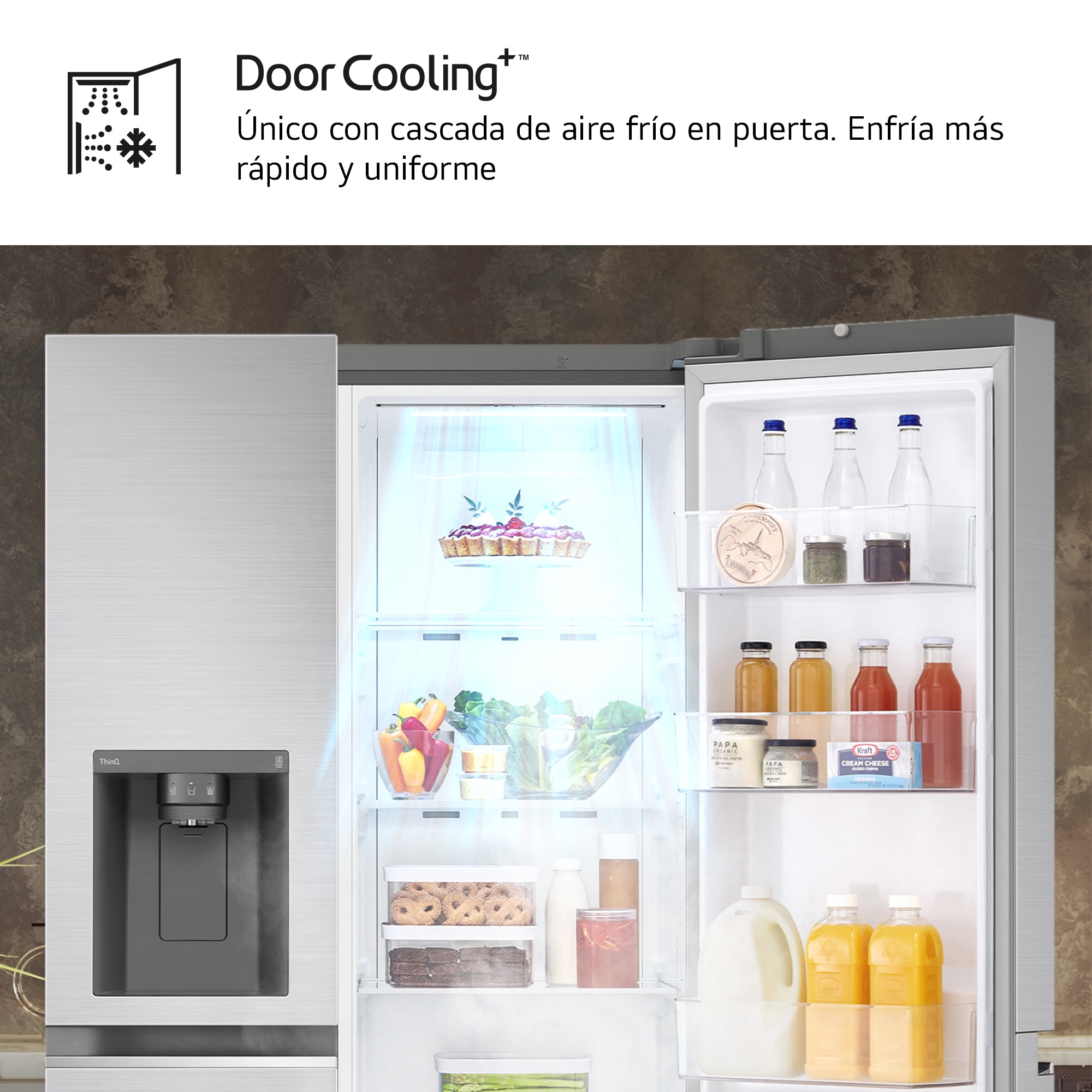 Frigorífico americano LG Total No Frost, 179 cm,635 l, Dispensador, Inox - GSLV70PZTD Inox-6