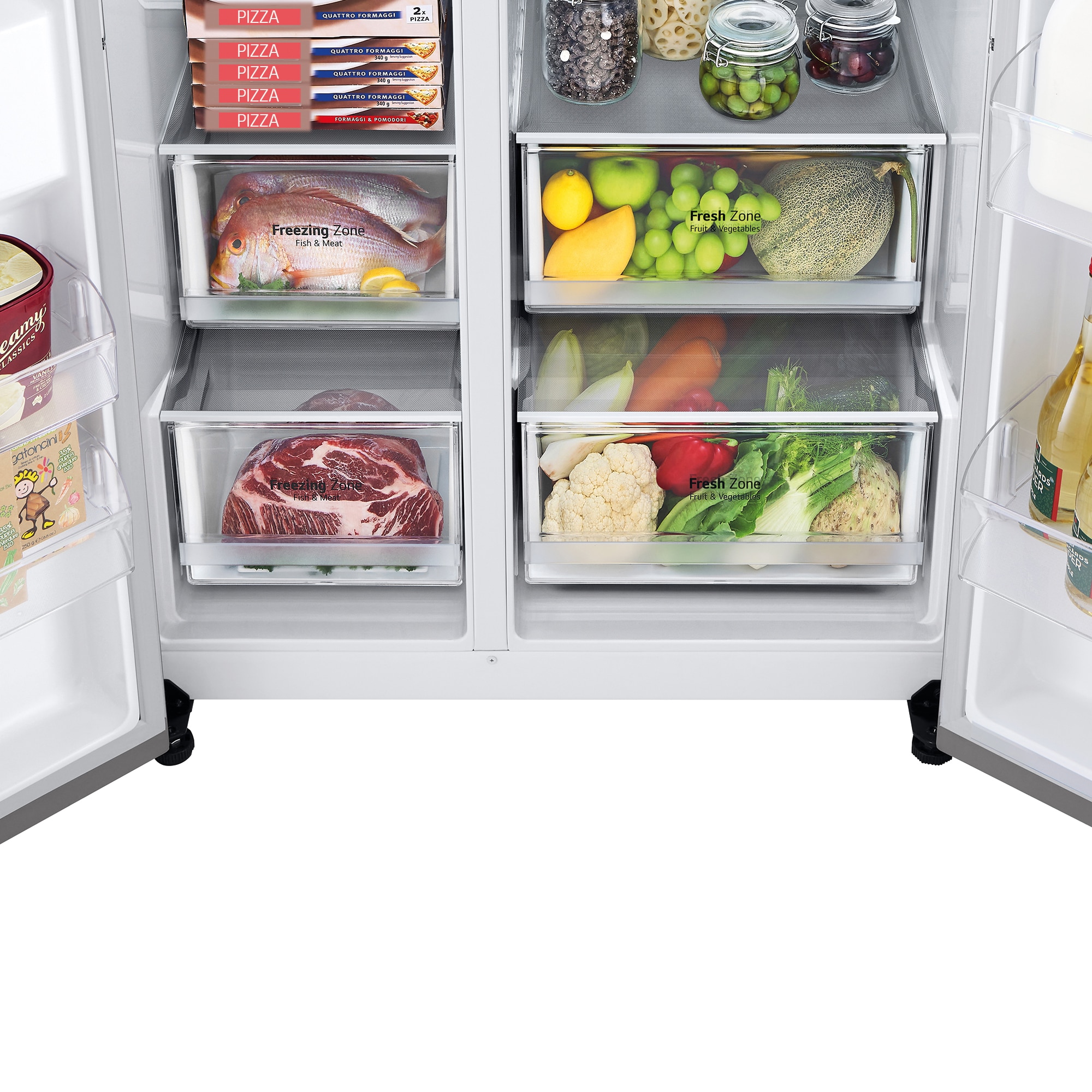 Frigorífico americano LG Total No Frost, 179 cm,635 l, Dispensador, Inox - GSLV70PZTD Inox-10