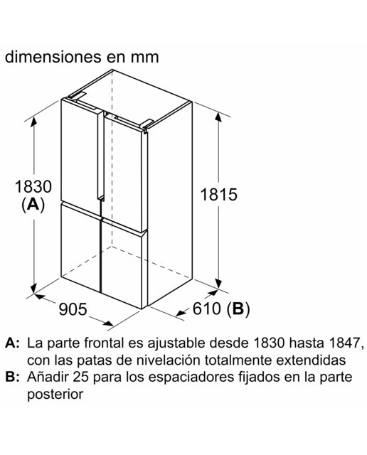 Frigorífico americano Balay Sistema No Frost AireFrío - 3KME592XI Inox-9