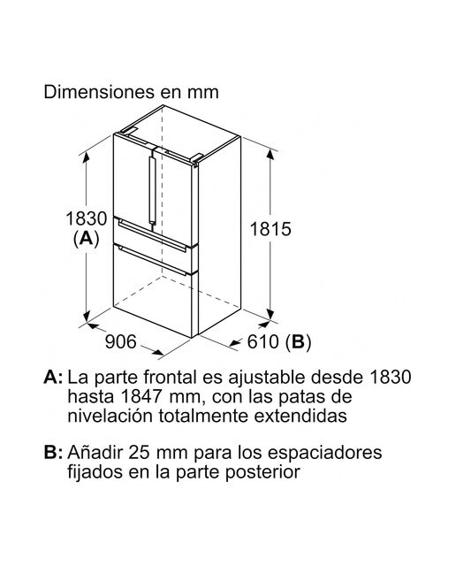 Frigorífico americano Siemens iQ700 con puerta de cristal - KF96RSBEA Cristal negro-3