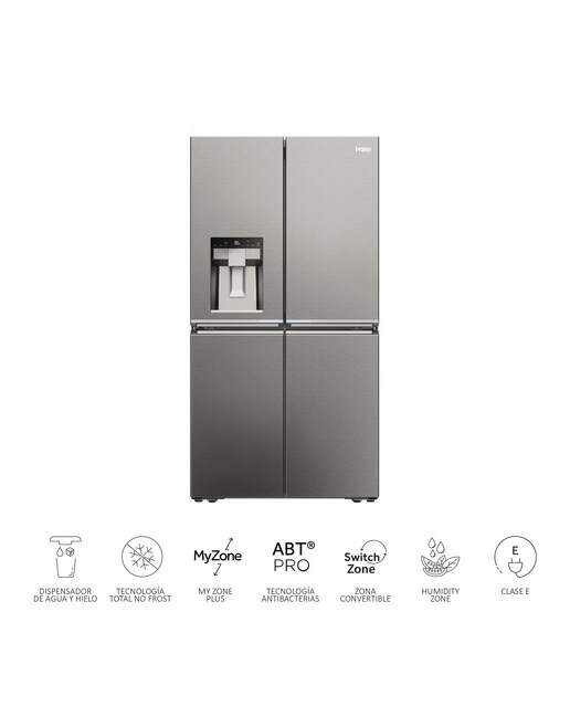 Frigorífico Americano Haier de 4 Portas Cube 90 Série 7 HCR7918EIMP No Frost Dispensador de Água e Gelo de 177,5 cm - Platinum Inox Platinum Inox-5